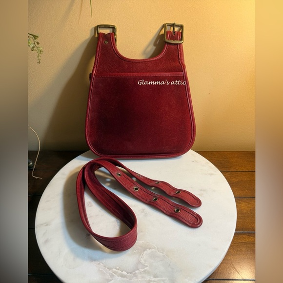 COACH vintage RED suede Crescent Berkeley🔥beaut - Picture 4 of 15